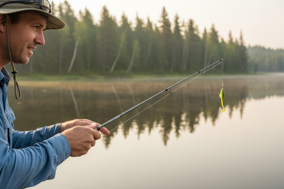 Finesse bass fishing rigs with a drop shot, Ned rig, small soft plastics, and light spinning rod
