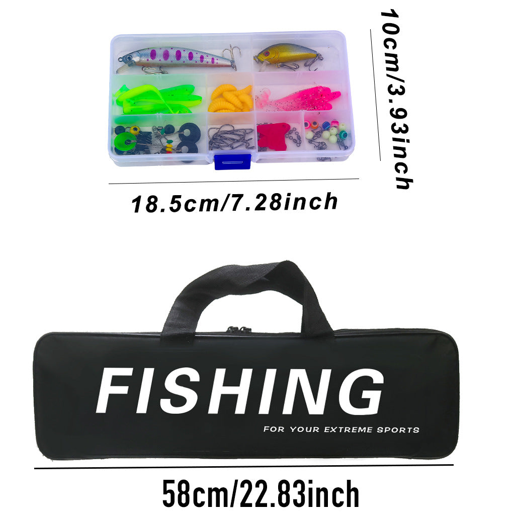 3 m telescopic spinning rod set with tackle box and carry bag