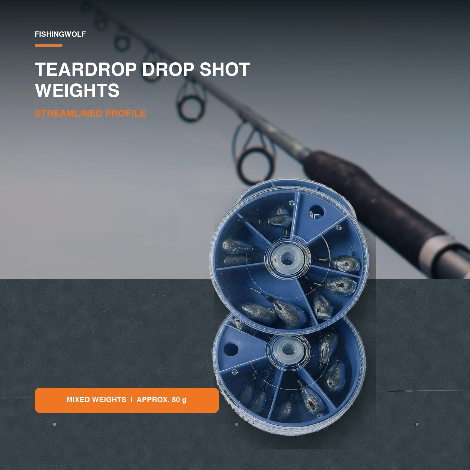 Teardrop drop shot weight organizer on a boat deck