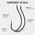 Fishingwolf authorized creative gallery | Component Details | Fishingwolf Wacky Rig Hooks - Barbed Alloy Soft-Plastic Hooks, #4-3/0, 10/20-Pack Options for Wacky and Drop-Shot Rigs